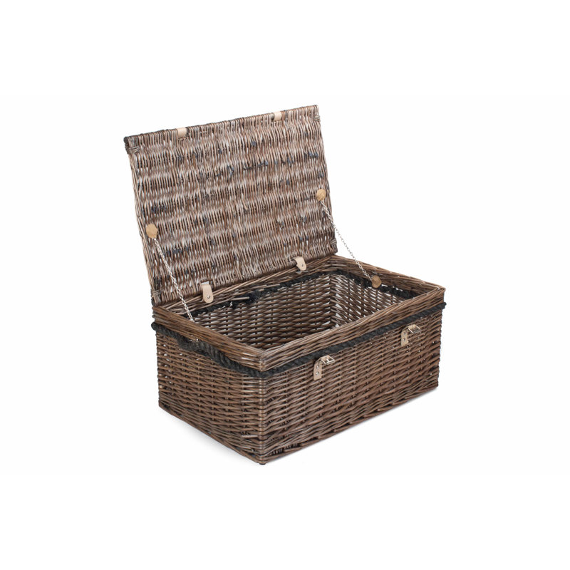Rope Handled Wicker Storage Trunk