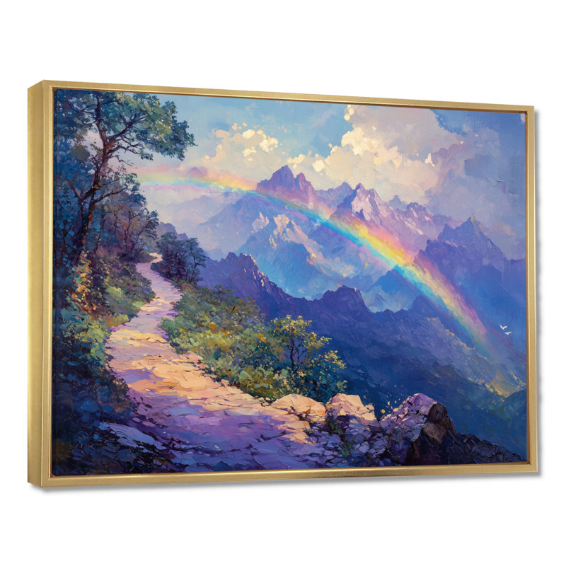 Rainbow In The Mountains II - Rainbow Large, art mural, H 12 po x l 20 po, Cadre flottant doré