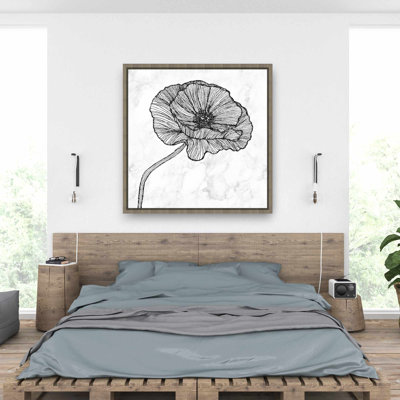 Bright Poppy Flower - Toile encadrée florale pour la décoration intérieure