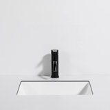 13.5"D x 18"W x 7.5"H Rectangular 18-inch Undermount Bathroom Sink Modern Vanity Top Easy Install and Clean Ceramic Basin with Overflow, White.