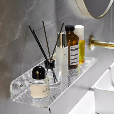Étagère murale de salle de bain - Organisateur de rangement suspendu sans perceuse