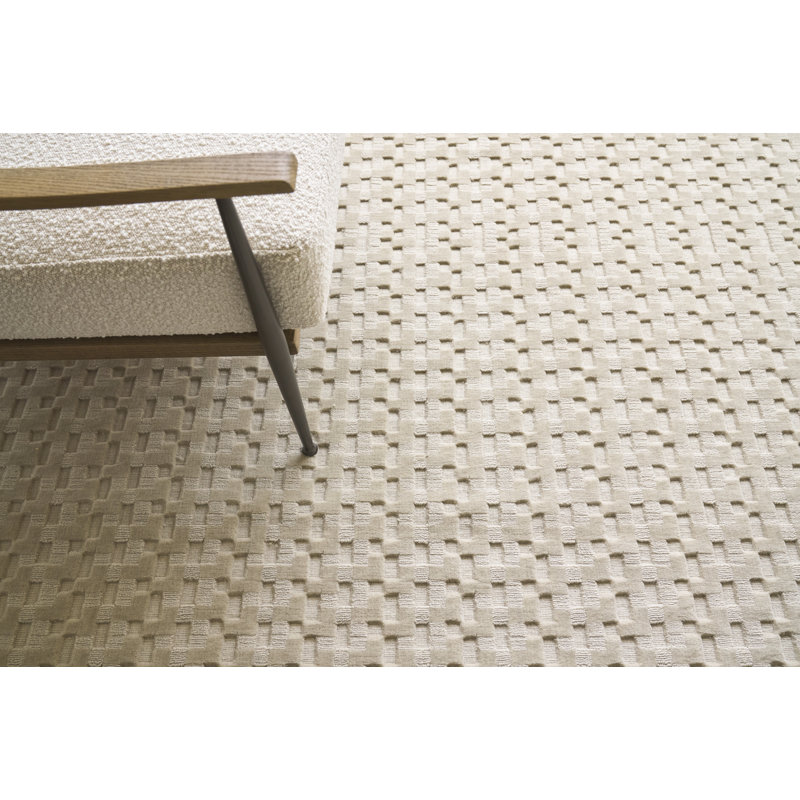 Monroe Wool Geometric Area Rug in Beige, Rectangle 8' x 10'