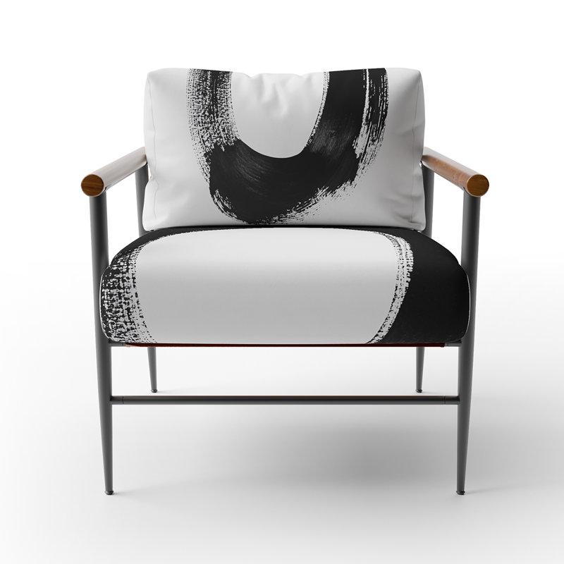 Fauteuil d'appoint Abstract Minimalisme, Brown Round Arms