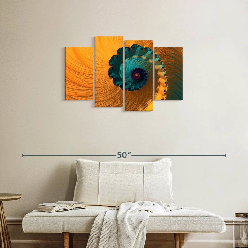 Avery floral abstrait en spirale, H 22 po x l 36 po