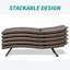 Chaise longue d'extérieur en osier 2 pièces