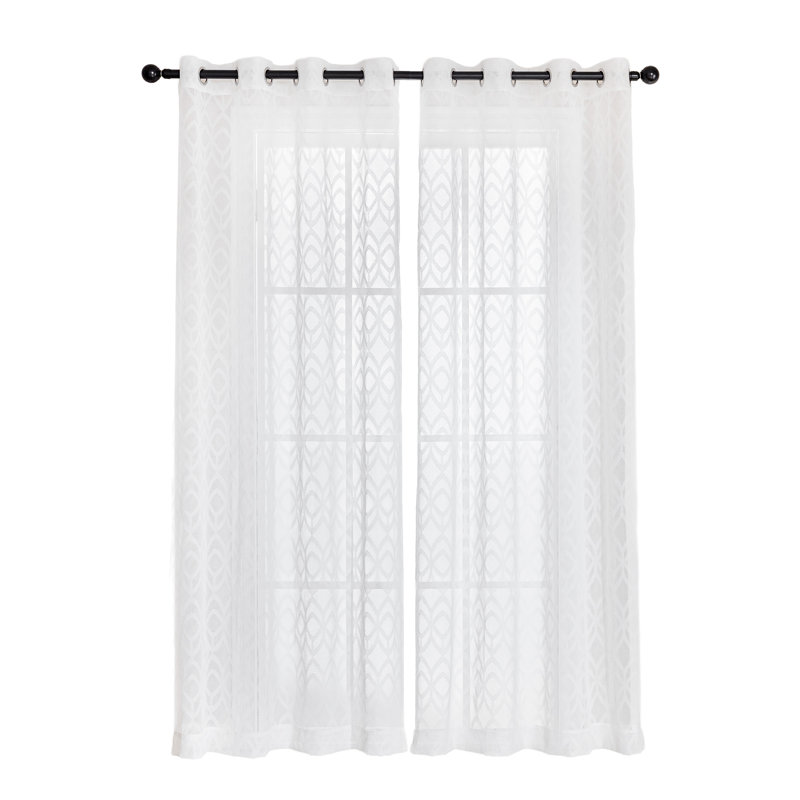 Ensemble de 2 rideaux transparents Sleep Zone, Blanc, L 52 po x L 95 po