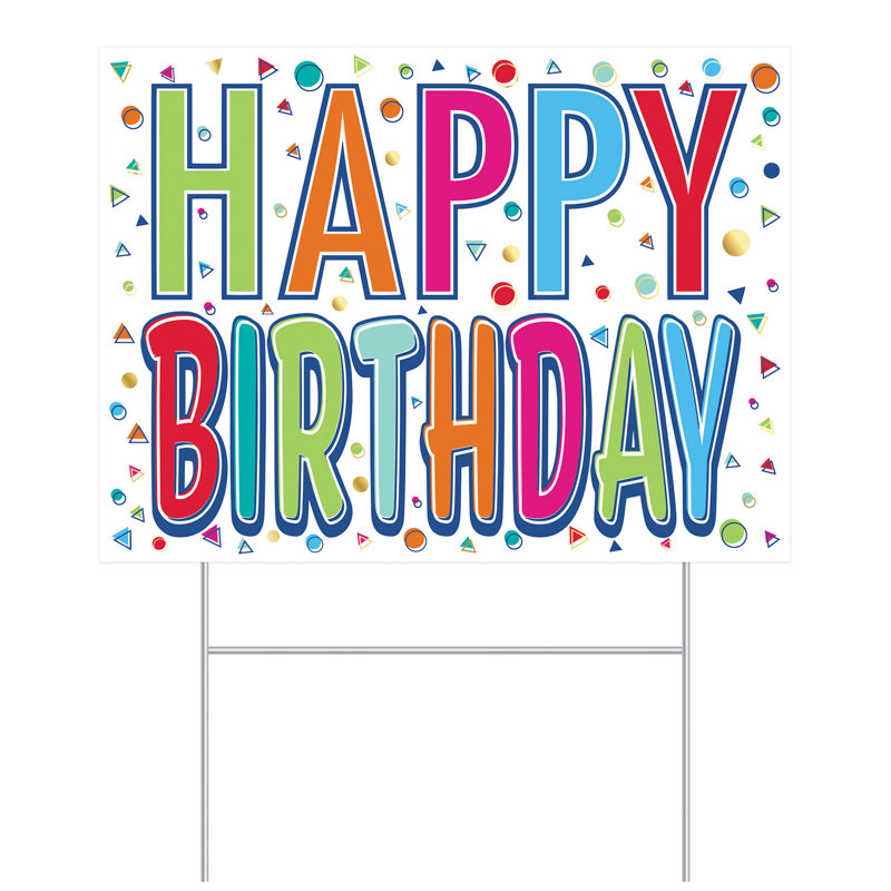 Enseigne en plastique «Happy Birthday Yard»