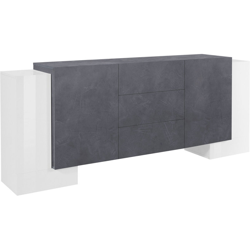 Nicholson 210 Cm Wide 3 Drawer Sideboard, White/Grey