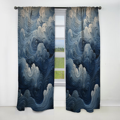 coastal wave Unfurling Horizon - Coastal Waves Blackout Curtain - 1 Panel