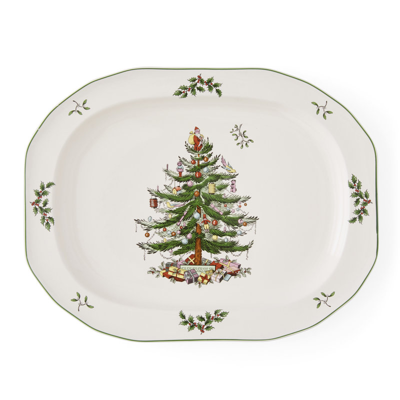 Spode, Christmas Tree - Scultpted Oval Platter