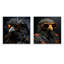 Cool Black Bird - aviateurs noirs - animaux, ensemble de 2 oiseaux carrés-1883218577-1883218579