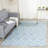Dhurries Hand Woven Flat Weave Wool/Cotton Geometric Rug in Ivory/Blue-1436808044