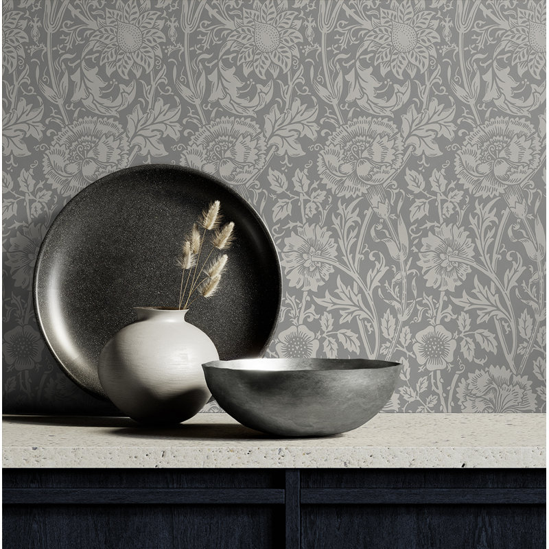 Rouleau de papier peint non tissé L 33 pi x l 20,9 po, Gris Argos