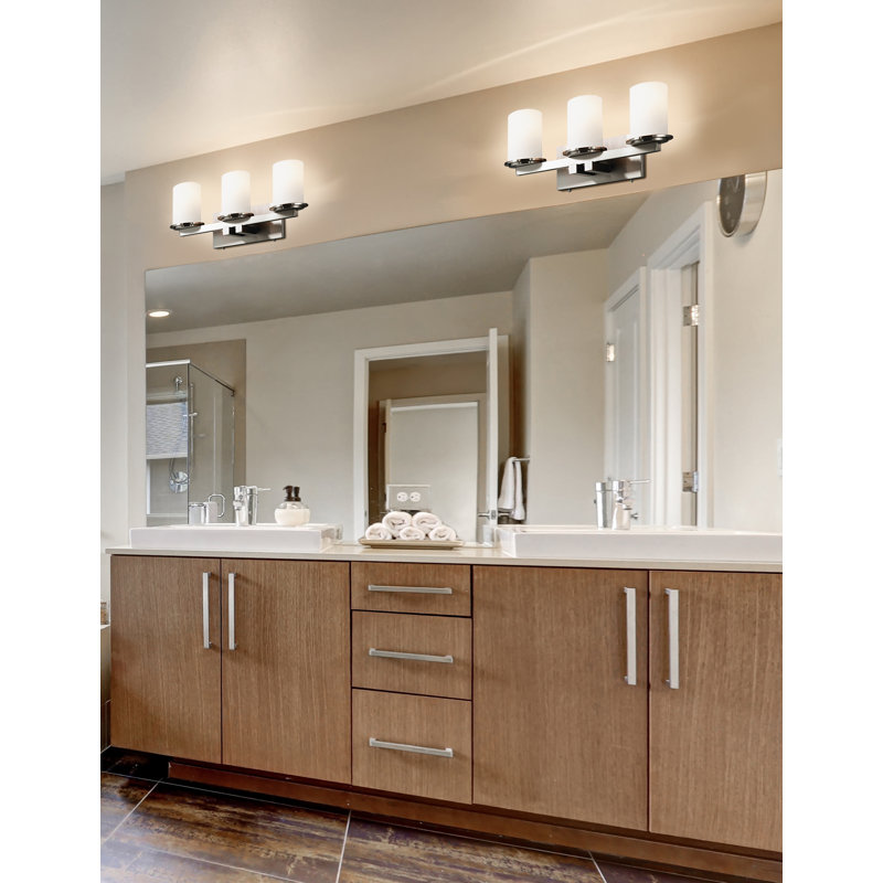 Casson 3 - Light Vanity Light, Dark Bronze, Opal White Glass