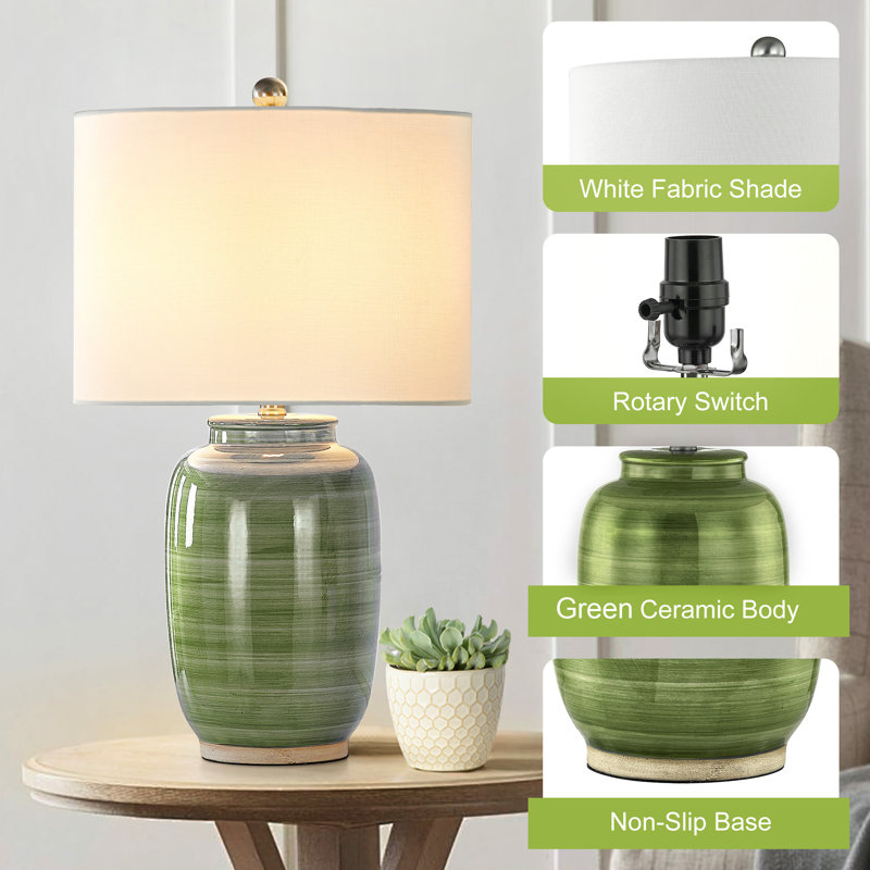 Lampe de table 25 po Carmeletta, Vert