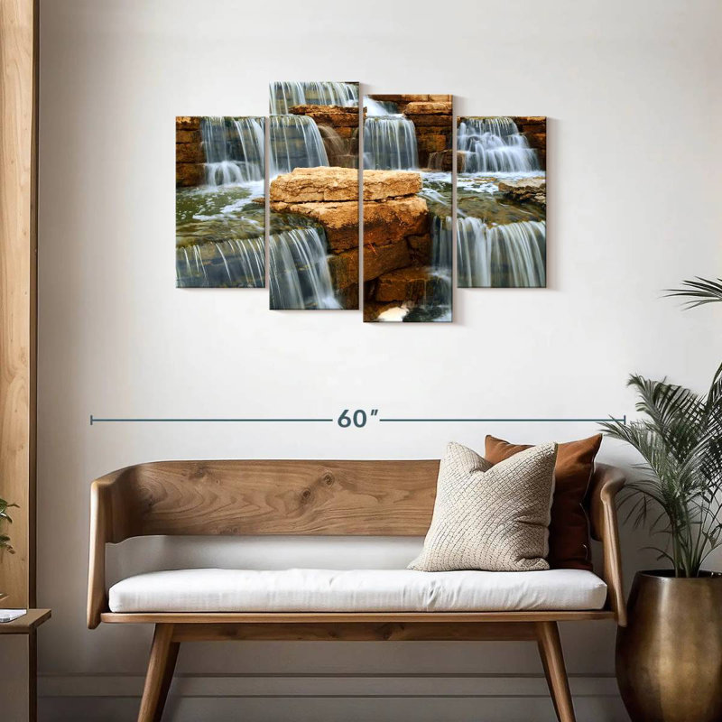 Cascading Waterfall, 27" H x 43" W