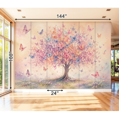 Papier peint mural autocollant grand format, motif de bouquet floral vintage, roses pastel et touches dorées. Parfait pour les familles et les locataires. Facile à nettoyer et amovible. Décoration murale pour la cuisine, la chambre, le salon ou la chambre d'infirmière.