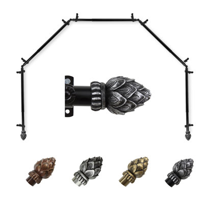 Rech Adjustable Bay Window Single Curtain Rod