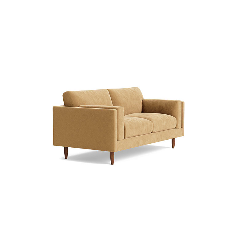 Skinny Fat Loveseat (70"), Performance Velvet - Nutmeg