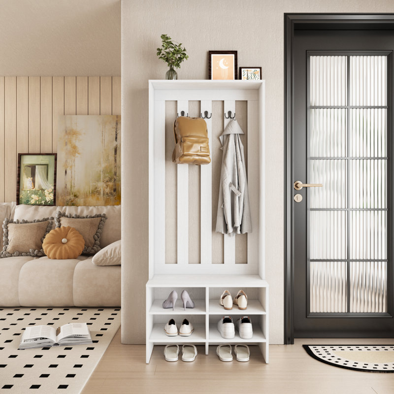 Portemanteau avec banc de rangement Sharlene White