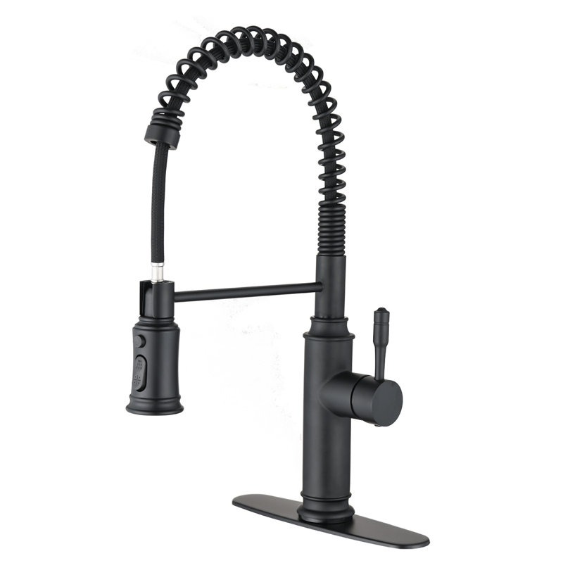 Robinet de cuisine tactile avec douchette extractible, Noir mat