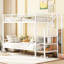 Lit simple superposé au-dessus de métal avec rangement latéral et garde-robe - blanc, espace et élégant pour les adolescents-800133453-800133452