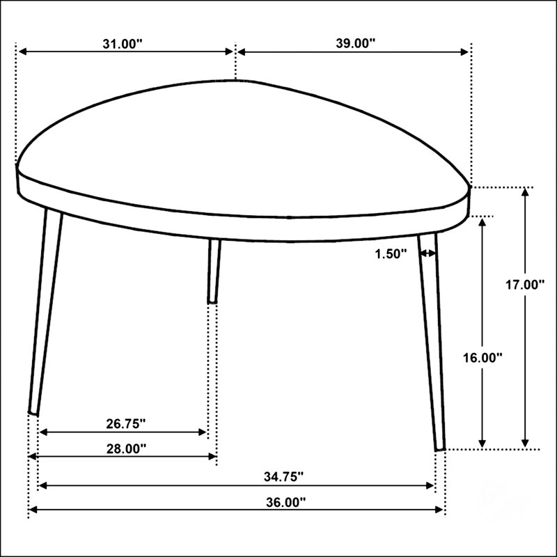 Black 2-Piece Triangular Coffee And End Table Set