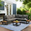195cm Wide L-Shaped Metal Patio Sectional Set