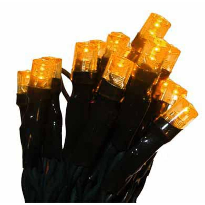 20 Pre-Lit Battery Operated LED Wide Angle Christmas Lights - 6.25 ft, Green / Orange
