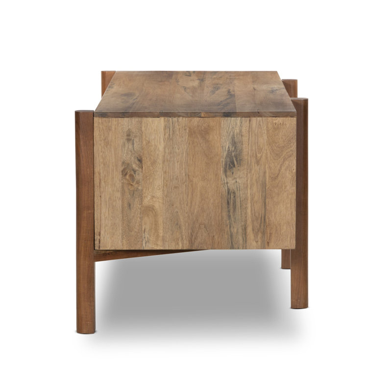 Reza Solid Wood Executive Desk, Smoked Honey