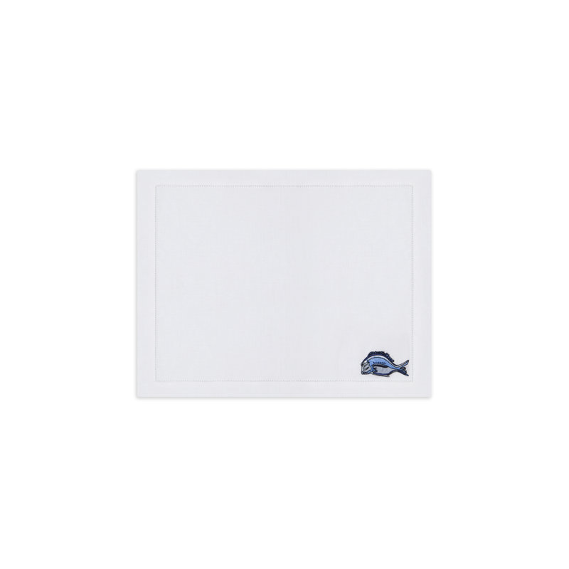 Marine Motif Embroidered Linen Placemats