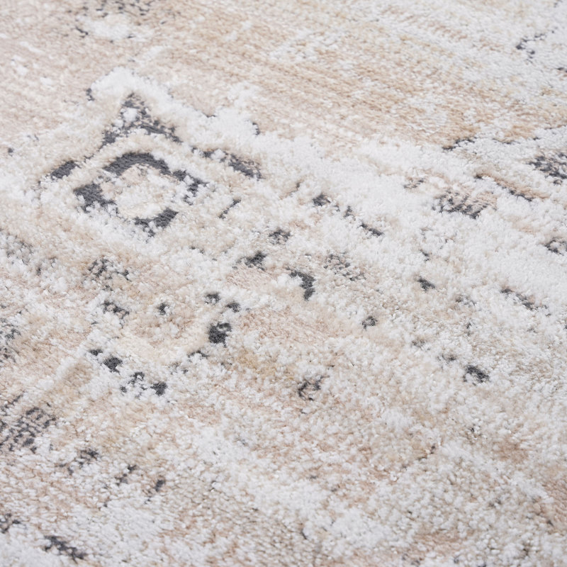 Naar Payas Area Rugs, Cream/Beige/Medallion Accent Power Loom Machine -Crafted Rug, Rectangle 7'9" x 10'