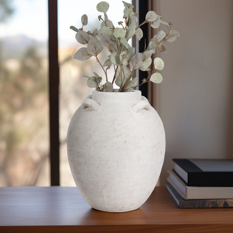 Red Barrel Studio 15'' Multi-Handle Terracotta Vase In Rough Finish