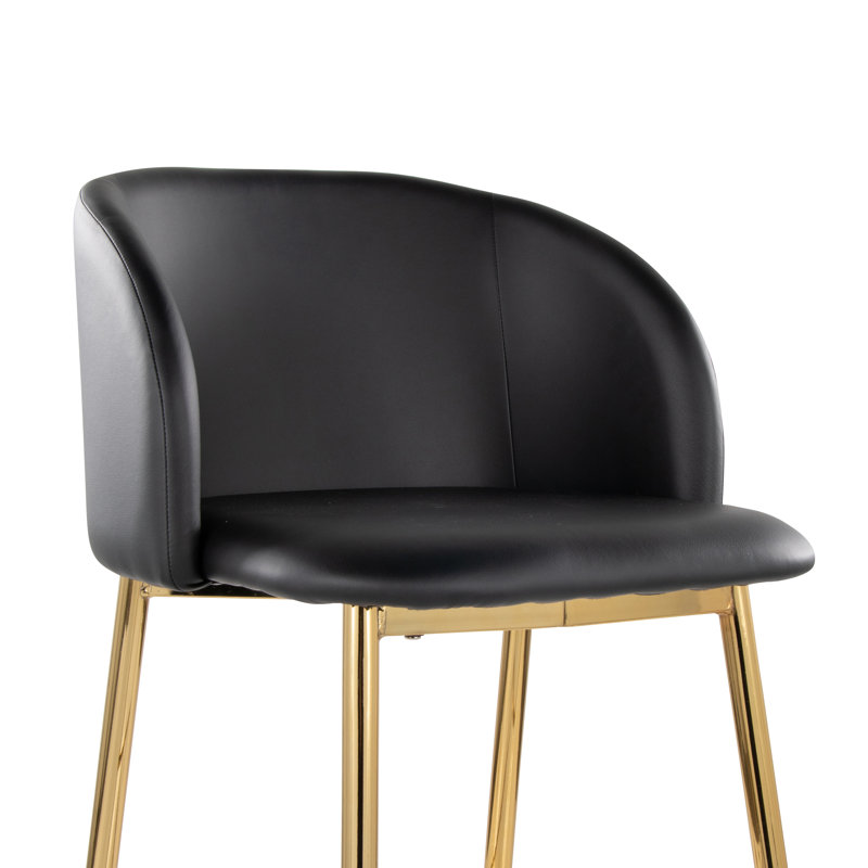 Tabouret de comptoir 26 po Terrance, Doré, Noir, noir, noir, noir