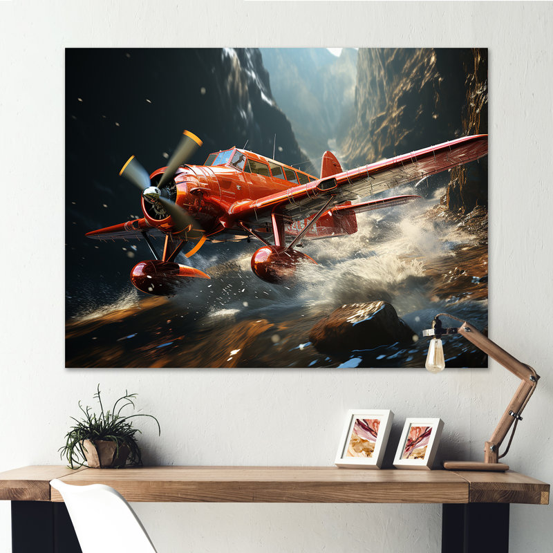 An Blur Plane In Flight - Plane Wall Art Living Room, Toile tendue, H 30 po x l 40 po x P 1,5 po