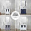 Meuble-lavabo simple 42 po x 18,25 po blanc, comptoir en céramique, robinet, fermeture en douceur, comptoir avec résistance aux taches 42 po Dessus et égratignure