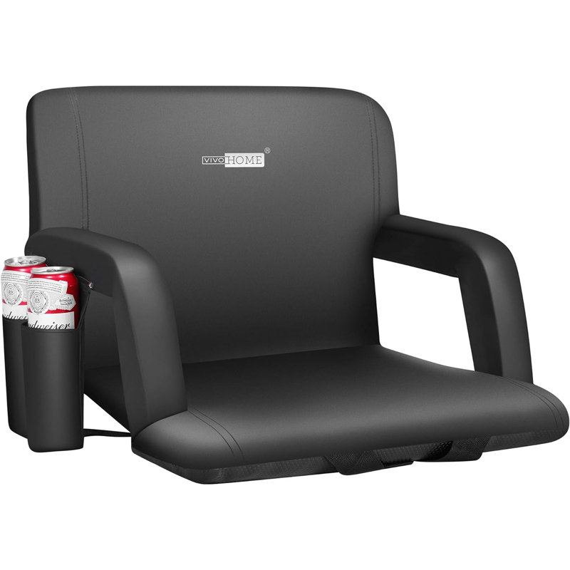 24.5 inch Wide Reclining Stadium Seat, Black
