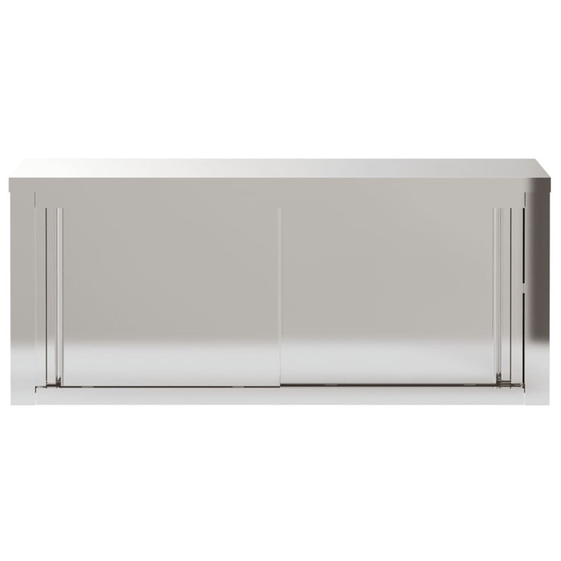 Callison Silver Stainless Steel Accent Cabinet, 110cm H x 46cm W x 40cm D