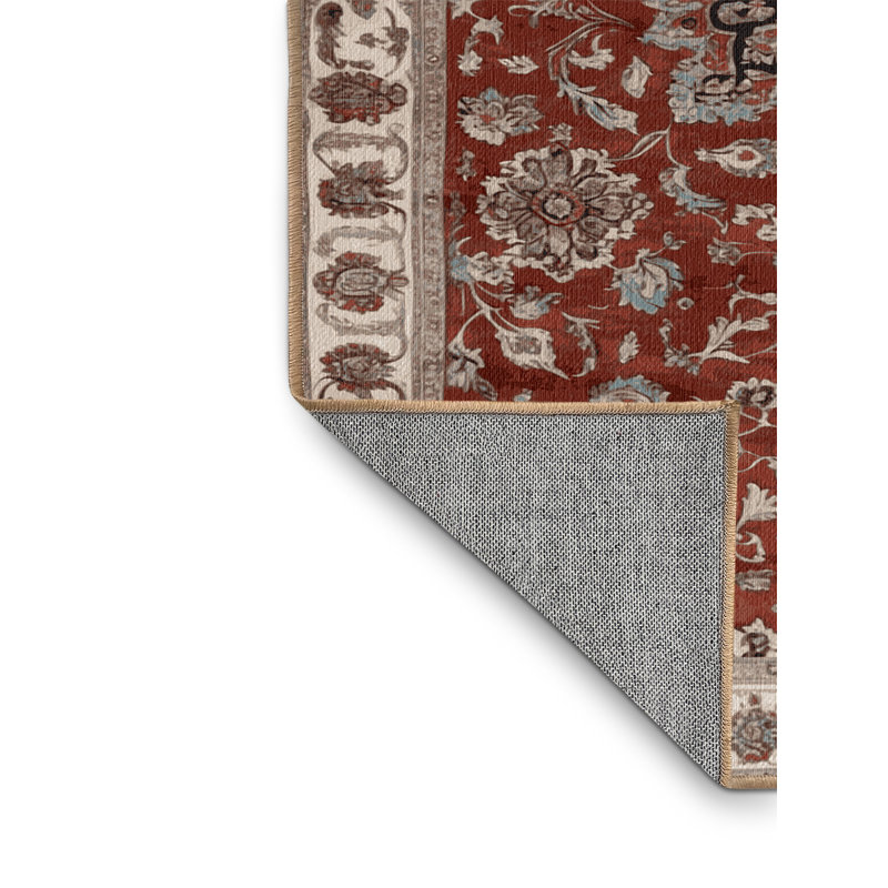 Tapis brun lavable à la machine, Rond 6 pi