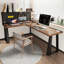 Brown + Black L-Shaped Solid Wood desk-590495778-590495790