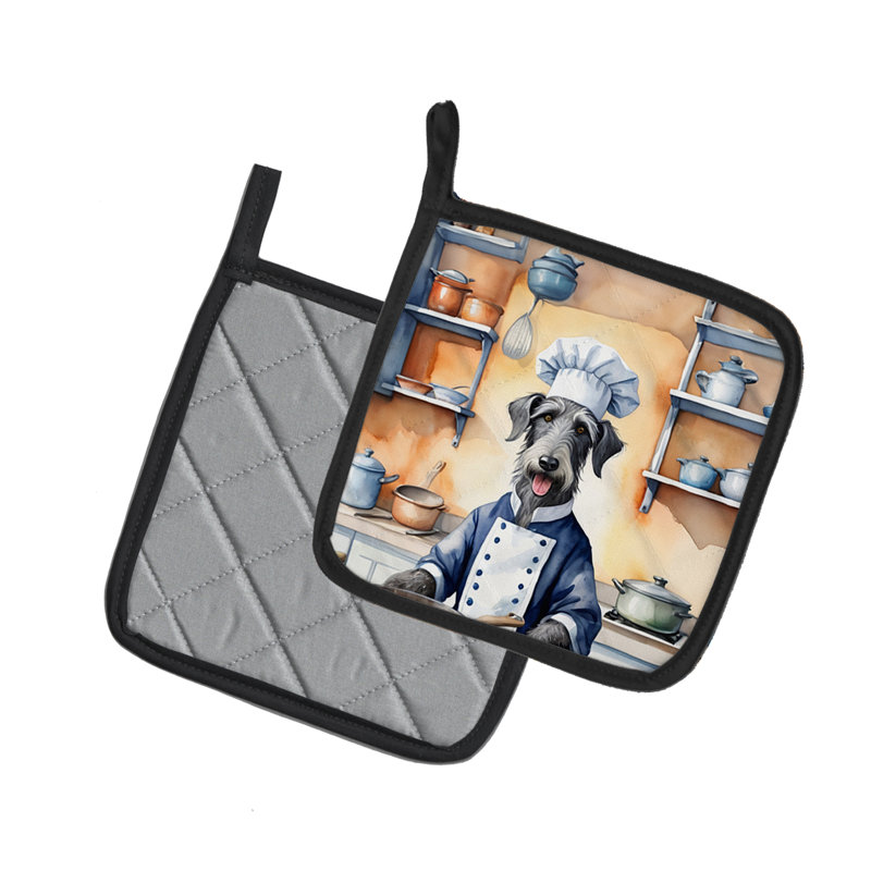 Caroline's Treasures The Dog Chef Polyester Potholder Set