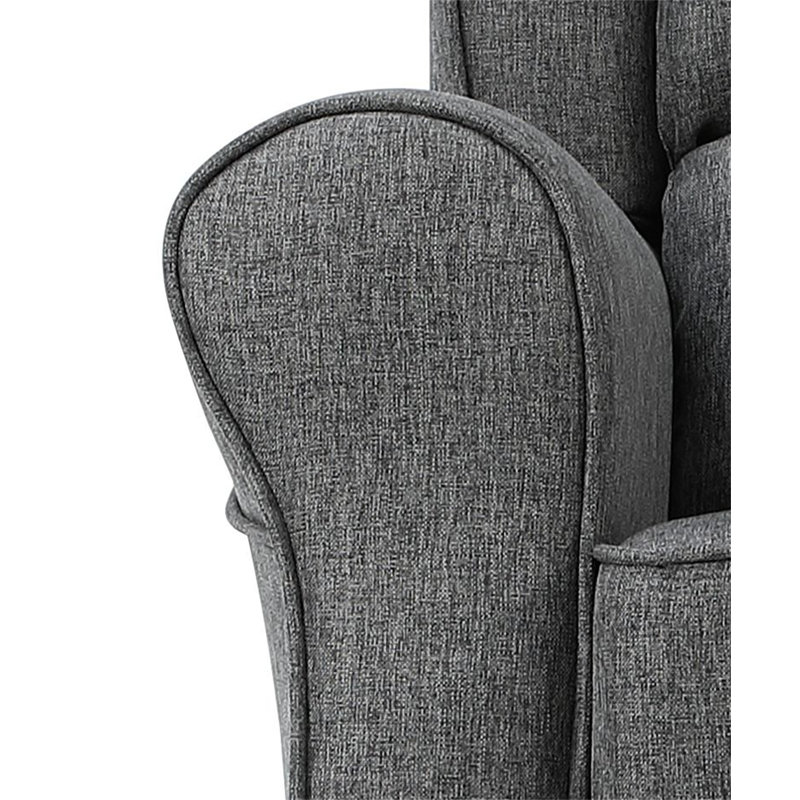 Chaise berçante Fabien en tissu gris