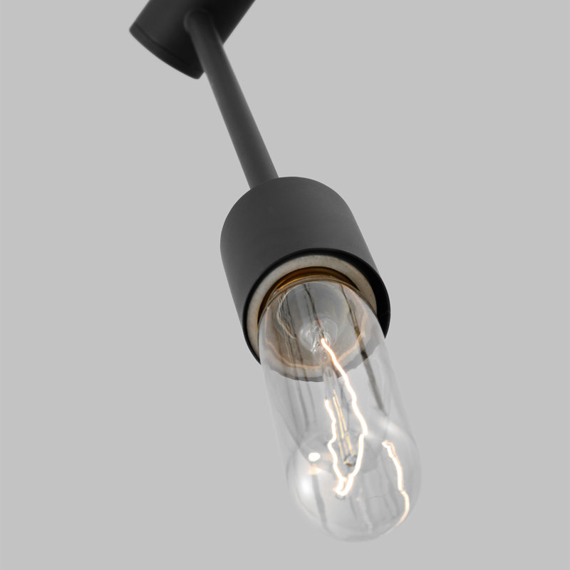 Leto 6-Light Steel Sputnik Chandelier, Midnight Black, 41" H x 35.25" W x 35.25" D