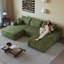 Canapé 107 po Cloud avec 1 repose-pieds, canapé rembourré, canapé confortable en forme de U pour le salon, canapé d'angle à assise profonde, aucun assemblage requis (tissu en velours côtelé moelleux)-682305769