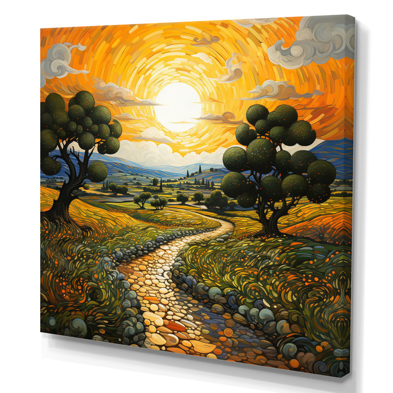 Vangogh Olive Grove in Province Painting Print, 24" H x 24" W, No Frame, Wrapped Canvas