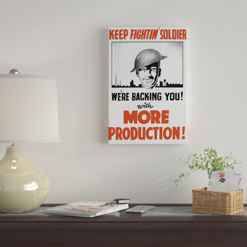 « wwii propaganda poster iii », affiche rétro sur toile, H 18 po x l 12 po x P 1,5 po, Toile tendue, Pas de tapis