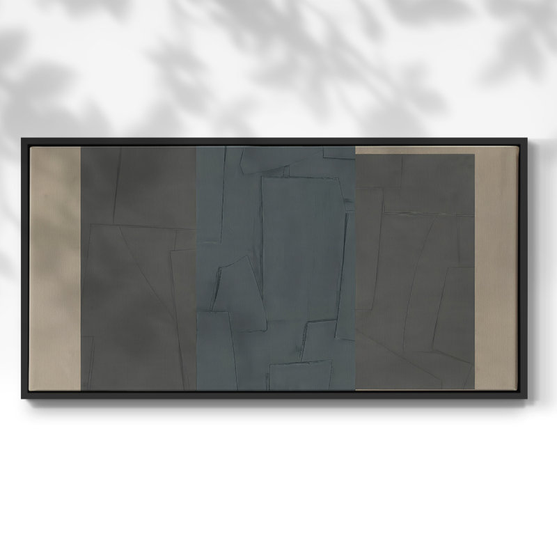 Toile tendue tendue avec châssis en ardoise douce I - Prêt à être accroché, Noir, H 17 po x l 33 po