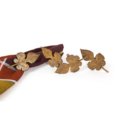 Autumn Leaf Brass Napkin Ring