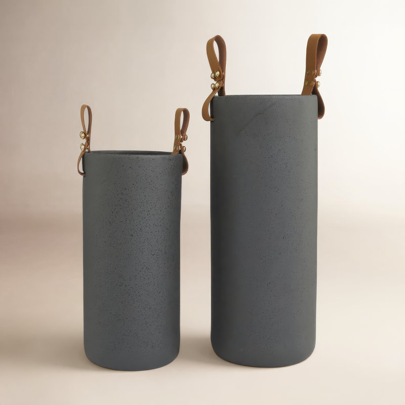 Ensemble de 2 vases de table en grès Hindley, Noir