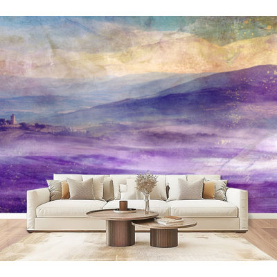 Peel and Stick Wallpaper Ethereal Countryside Rustic Windmill Silhouette Farmhouse Wall Murals 69"H x 96"W Removable PVC Wall Paper Self-Adhesive Wall Decor for Bedroom Living Room Home Office